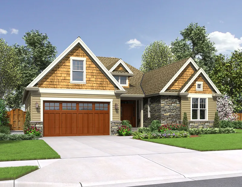 Country House Plan Front of Home - Kerston Craftsman Ranch Home 011D-0573 - Search House Plans and More