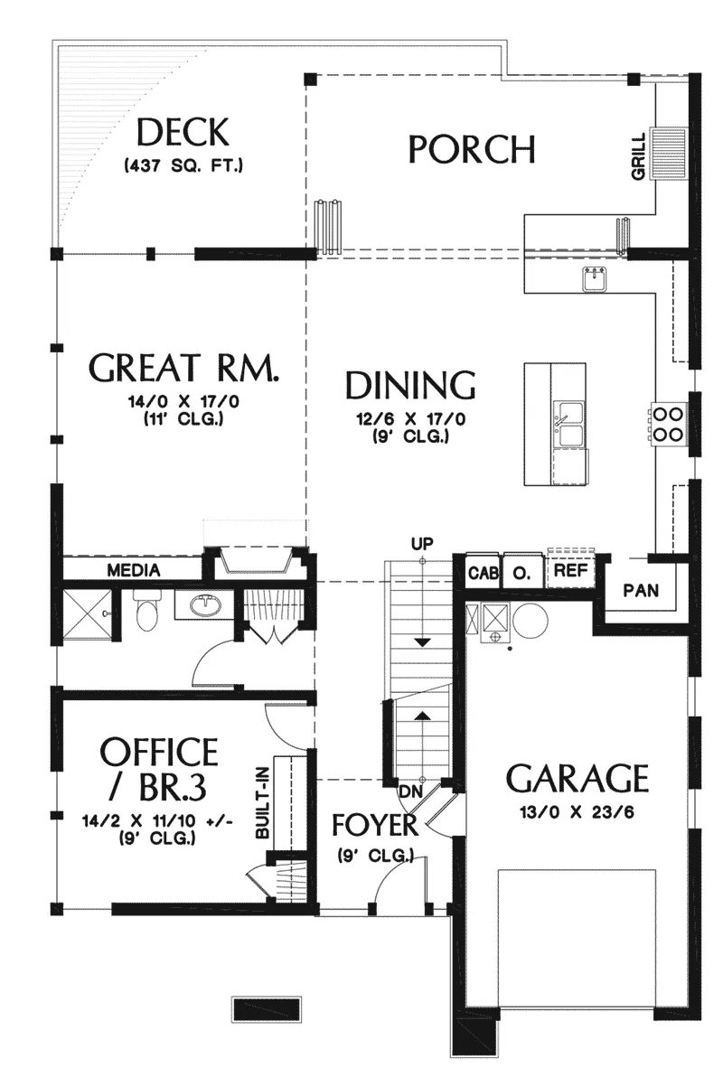 Vacation House Plan First Floor - DuPont Modern Home 011D-0586 - Search House Plans and More