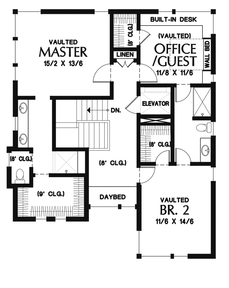 Modern House Plan Second Floor - Modern Home Floor 011D-0588 - Search House Plans and More