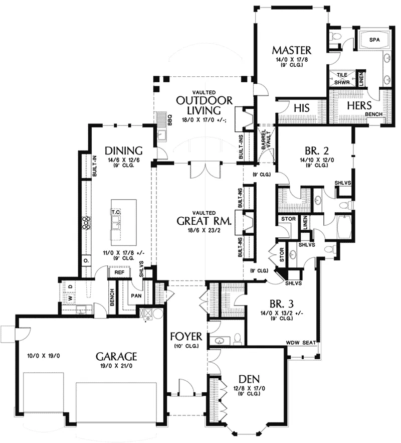 Country French Home Plan First Floor 011D-0590