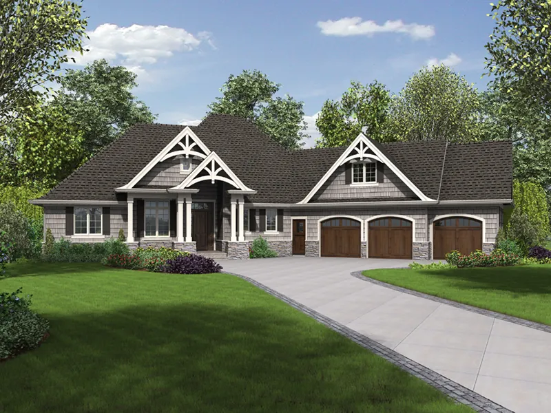 Country House Plan Front of Home - Geneva Lane Craftsman Home 011D-0606 - Search House Plans and More