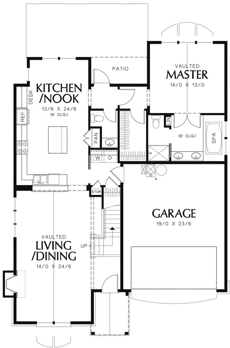 Rustic House Plan First Floor - Gregory Park Craftsman Home 011D-0626 - Search House Plans and More