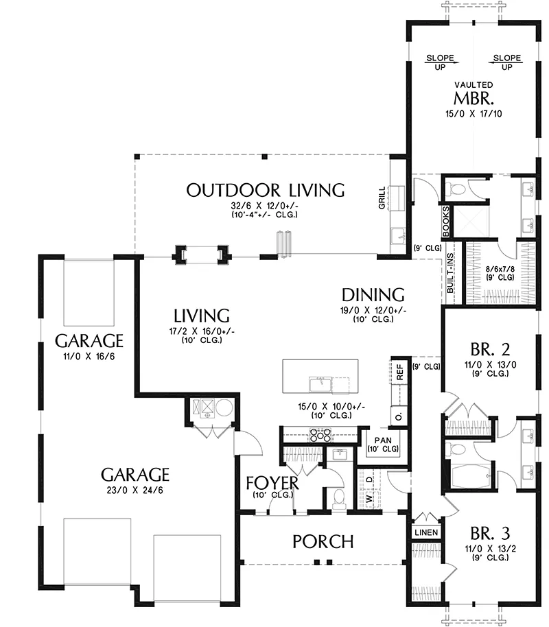 Farmhouse Plan First Floor - 011D-0704 - Shop House Plans and More