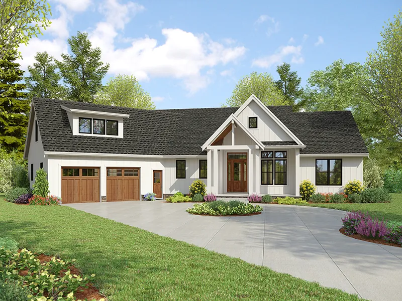 Contemporary House Plan Front of Home - Kayak Creek Modern Farmhouse 011D-0712 - Search House Plans and More