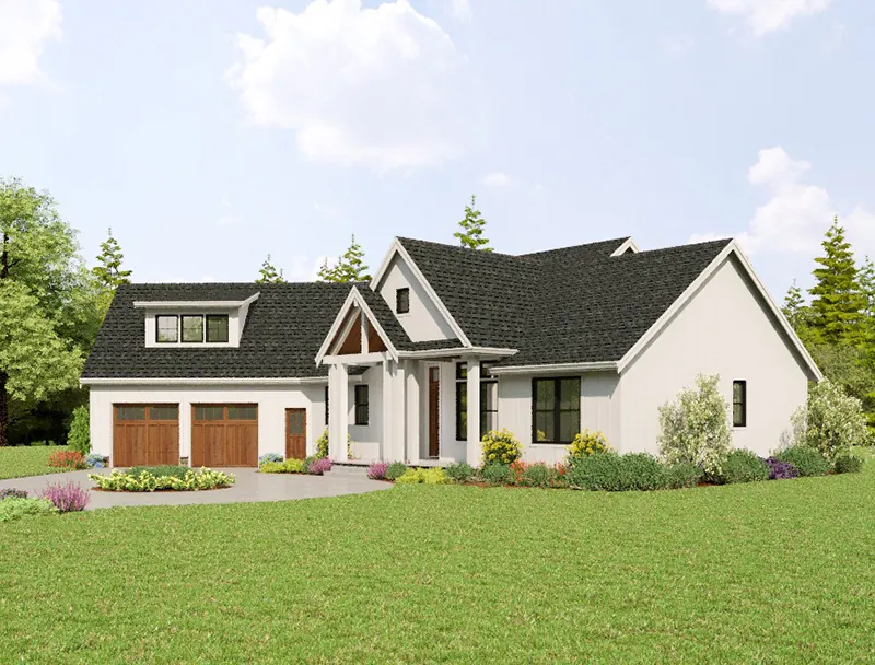 Contemporary House Plan Front Photo 02 - Kayak Creek Modern Farmhouse 011D-0712 - Search House Plans and More