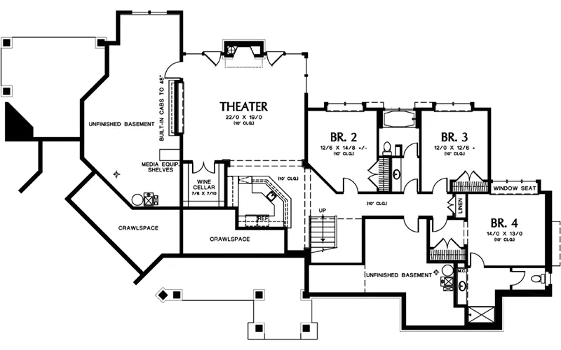 Vacation Home Plan Lower Level 011S-0001