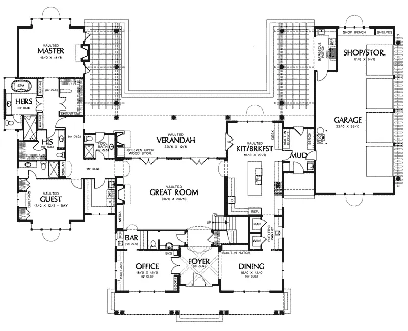 Luxury House Plan First Floor - Catherine Manor Cape Cod Home 011S-0005 - Search House Plans and More