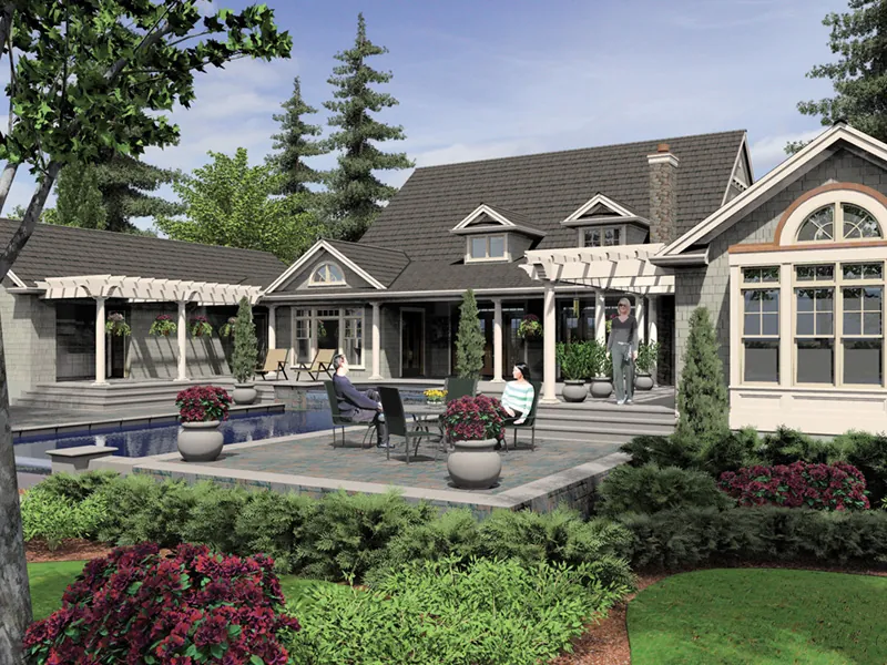 Luxury House Plan Outdoor Living Photo 01 - Catherine Manor Cape Cod Home 011S-0005 - Search House Plans and More