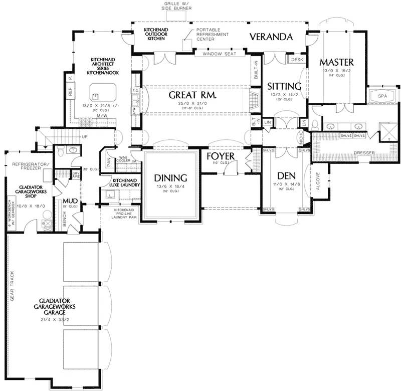 European House Plan First Floor - Antoine Bay Luxury Home 011S-0036 - Search House Plans and More