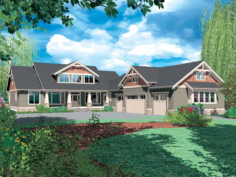Luxury House Plan Front Image - Glacierview Craftsman Home 011S-0043 - Search House Plans and More