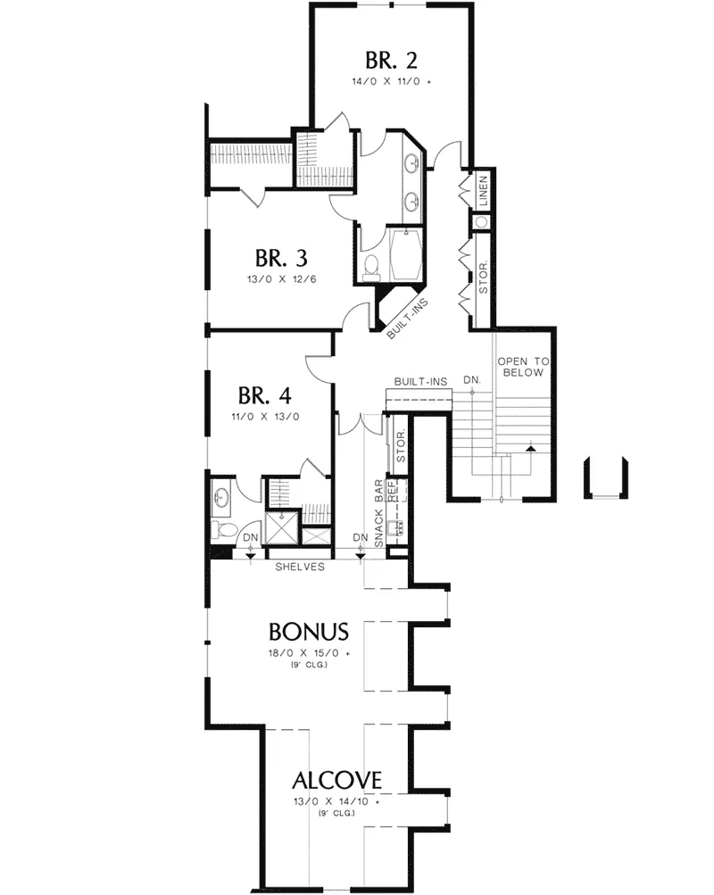 Home Plan Second Floor 011S-0048