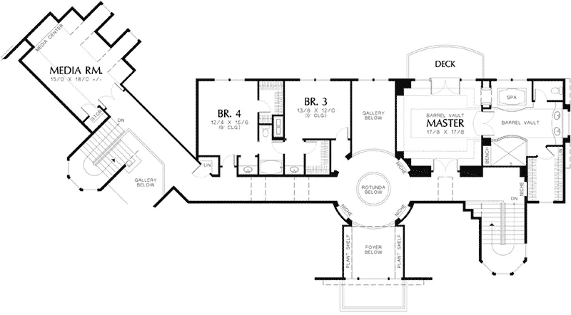 Beach & Coastal House Plan Second Floor - Mission Peak Luxury Home 011S-0054 - Shop House Plans and More