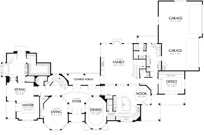 Country French House Plan First Floor - 011S-0059 - Shop House Plans and More