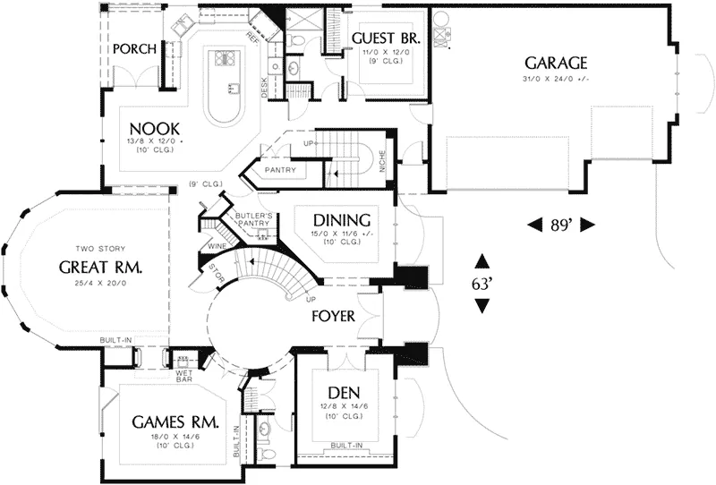 Sunbelt House Plan First Floor - 011S-0060 - Shop House Plans and More