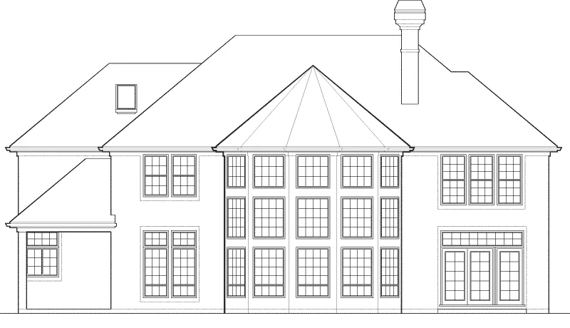 Sunbelt House Plan Rear Elevation - 011S-0060 - Shop House Plans and More