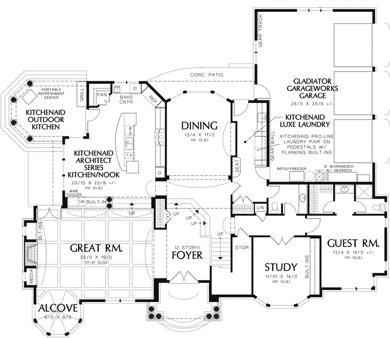 Cape Cod & New England House Plan First Floor - Freiburg Manor Luxury Home 011S-0062 - Search House Plans and More