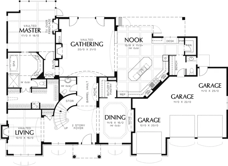 Luxury House Plan First Floor - Fairfax Manor Luxury Home 011S-0063 - Search House Plans and More