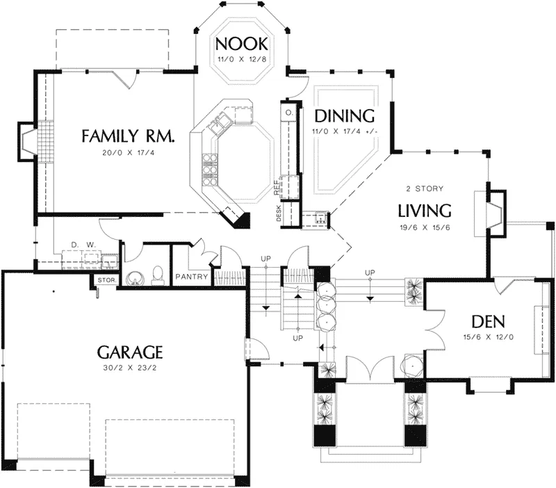Sunbelt House Plan First Floor - Trigg Point Luxury Home 011S-0064 - Shop House Plans and More