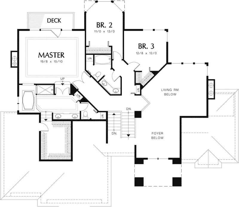 Sunbelt House Plan Second Floor - Trigg Point Luxury Home 011S-0064 - Shop House Plans and More