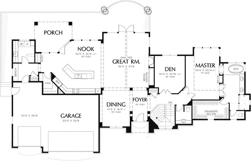 Luxury House Plan First Floor - Perdana Luxury Home 011S-0070 - Shop House Plans and More