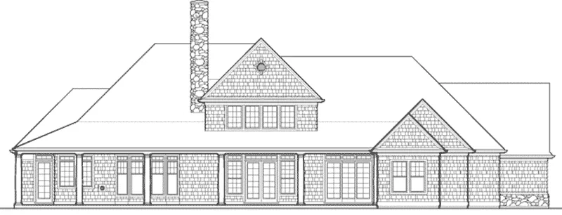 European House Plan Rear Elevation - Reyes Craftsman Home 011S-0073 - Shop House Plans and More