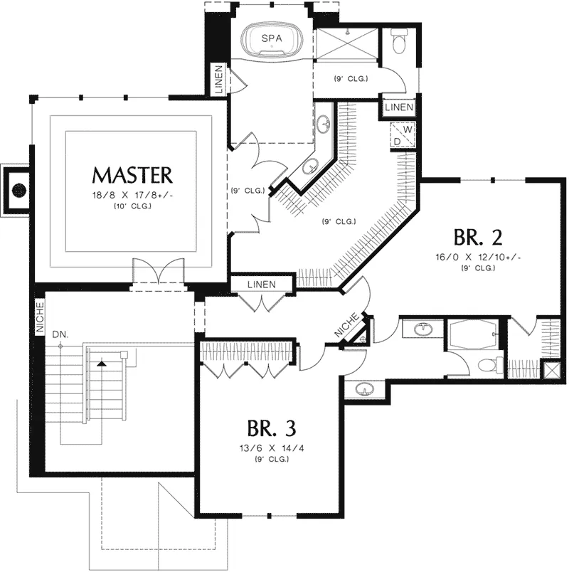 Arts & Crafts House Plan Second Floor - Canterra Traditional Home 011S-0074 - Shop House Plans and More