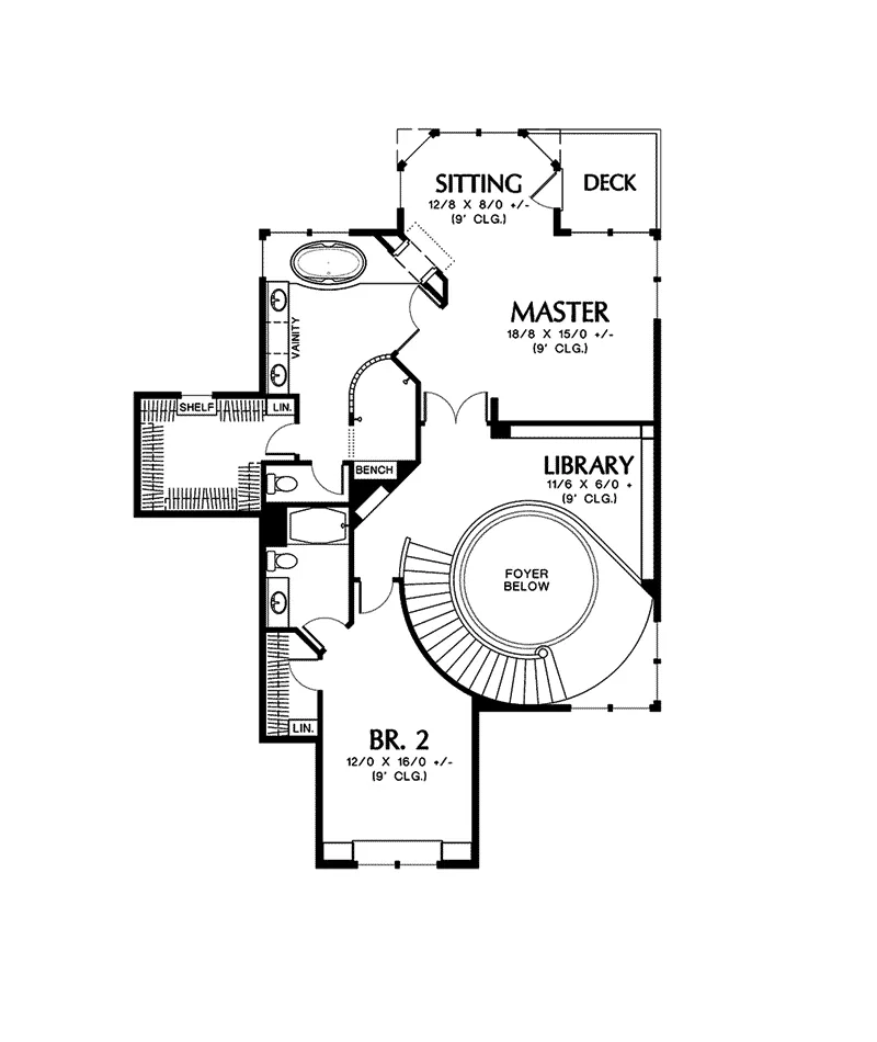 Lake House Plan Second Floor - Decker Point Luxury Home 011S-0077 - Shop House Plans and More