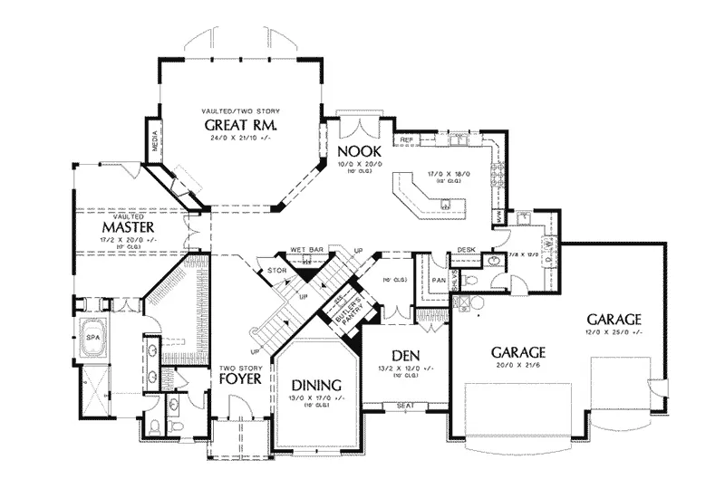 Country House Plan First Floor - Gifford Place Luxury Home 011S-0081 - Shop House Plans and More
