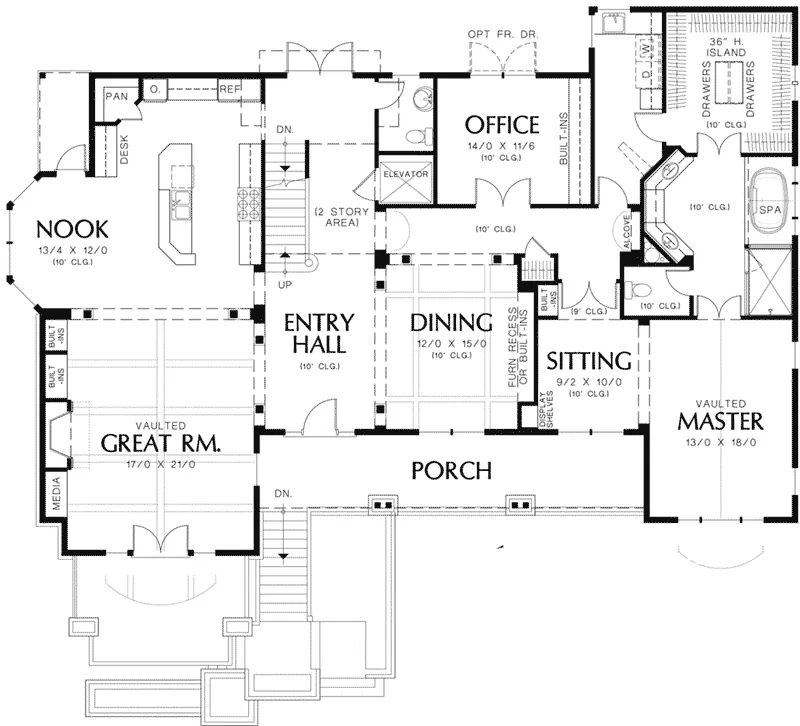 Mountain House Plan First Floor - 011S-0083 - Shop House Plans and More