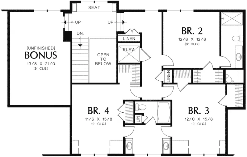 Luxury Home Plan Second Floor 011S-0083