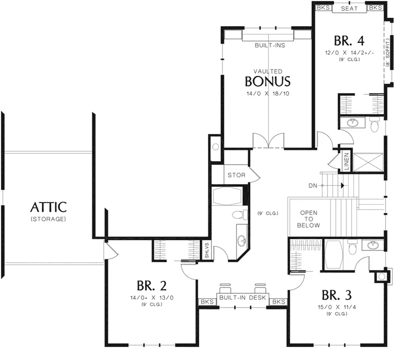 Luxury Home Plan Second Floor 011S-0087