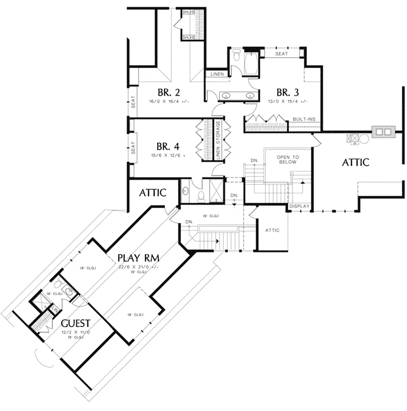 Mountain House Plan Second Floor - Timber Creek Luxury Home 011S-0089 - Shop House Plans and More