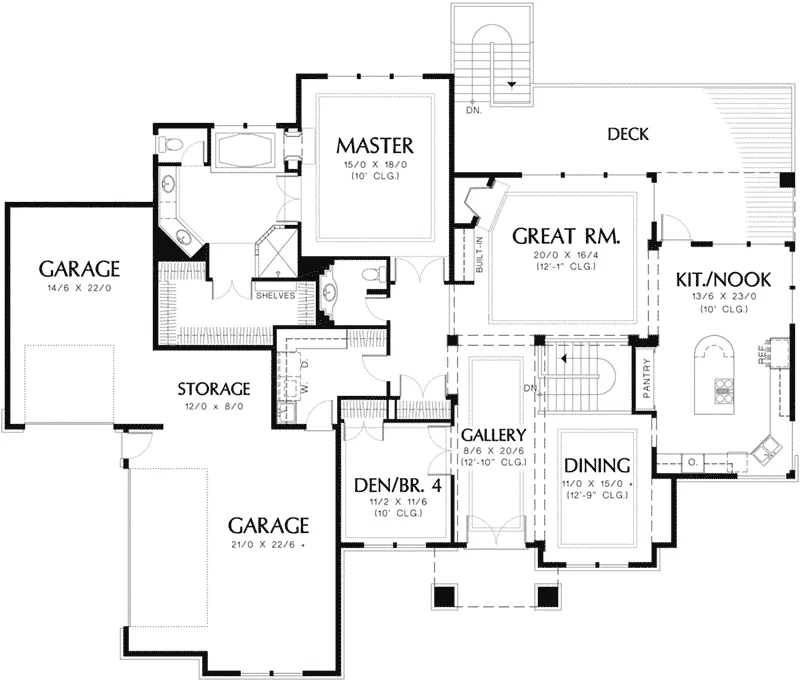 Luxury House Plan First Floor - Mateo Luxury Sunbelt Home 011S-0093 - Shop House Plans and More