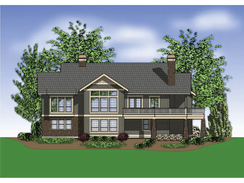 Arts & Crafts House Plan Rear Photo 01 - Prichard Place Luxury Craftsman Home 011S-0100 - Shop House Plans and More