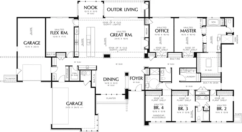 Luxury Home Plan First Floor 011S-0104