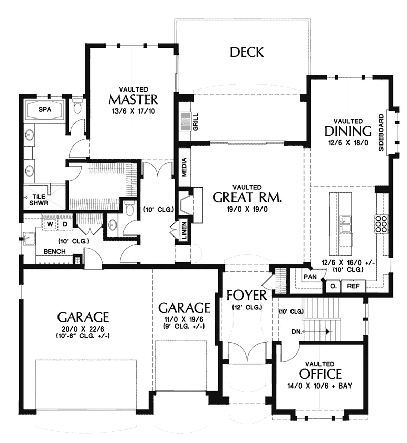 Country Home Plan First Floor 011S-0106