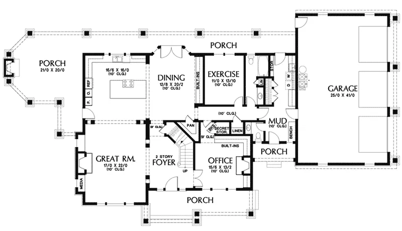 Country House Plan First Floor - 011S-0142 - Shop House Plans and More