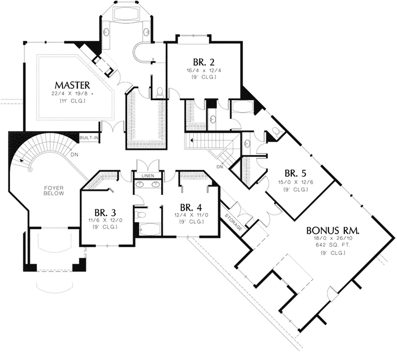 Mediterranean House Plan Second Floor - Stebelman Traditional Home 011S-0154 - Shop House Plans and More