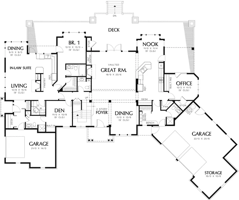 Traditional House Plan First Floor - Otto Hill Traditional Home 011S-0157 - Shop House Plans and More