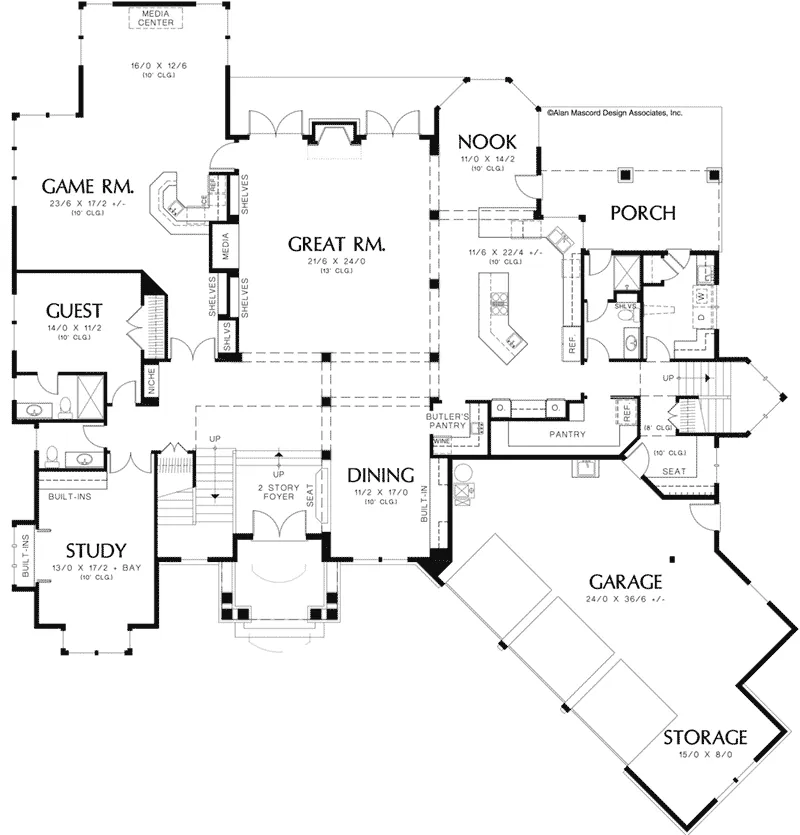 European House Plan First Floor - 011S-0161 - Shop House Plans and More