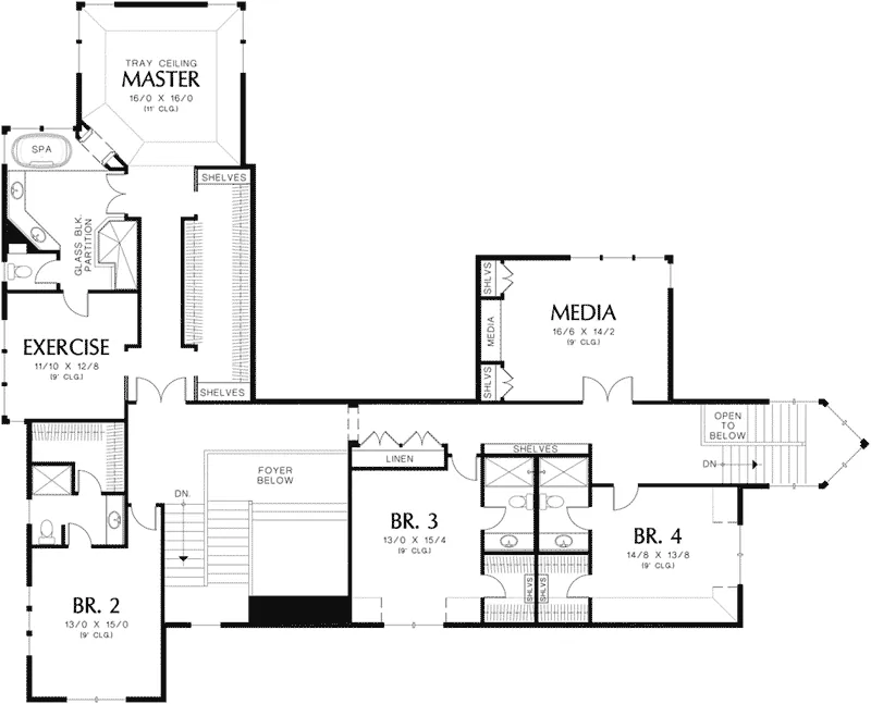 Contemporary Home Plan Second Floor 011S-0161