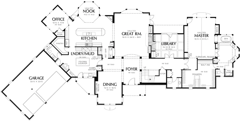 Luxury House Plan First Floor - 011S-0171 - Shop House Plans and More