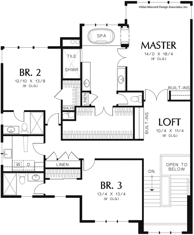 Lake House Plan Second Floor - 011S-0174 - Shop House Plans and More