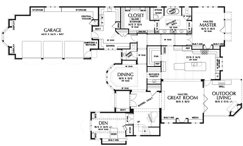 Luxury House Plan First Floor - Nicola Luxury European Home 011S-0187 - Shop House Plans and More
