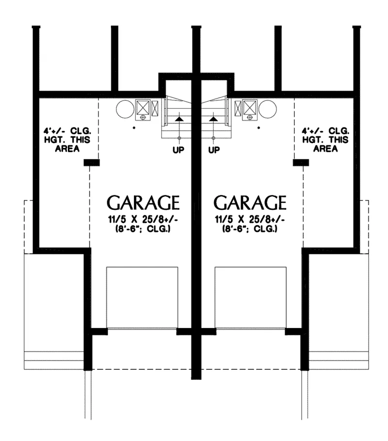 Lower Level Floor - Village Circle Duplex 011S-0216 - Shop House Plans and More