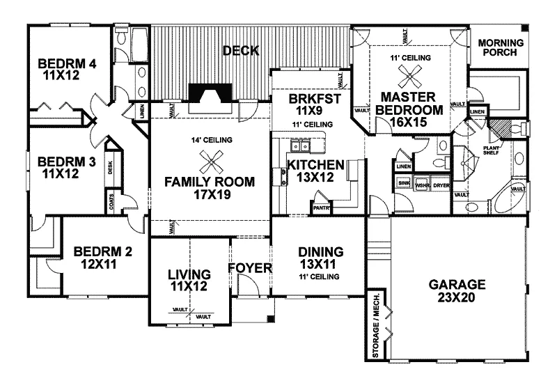 Traditional House Plan First Floor - Hortense Bend Southern Home 013D-0026 - Search House Plans and More