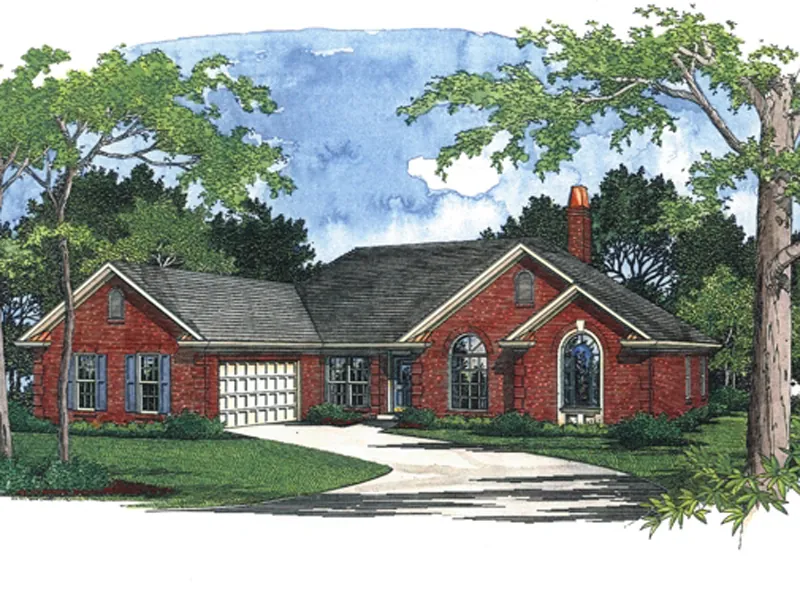 Southern House Plan Front Image - Jolly Creek Traditional Home 013D-0032 - Search House Plans and More