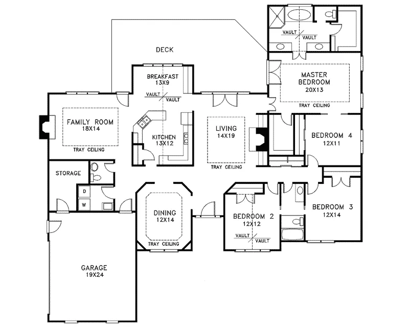 European House Plan First Floor - Vienna Falls Ranch Home 013D-0034 - Shop House Plans and More