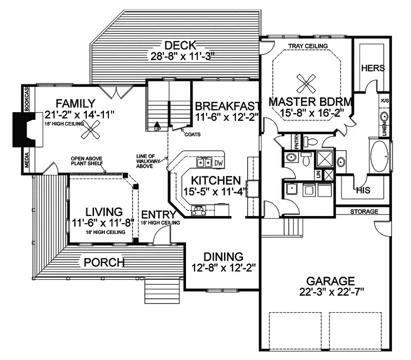 Shingle House Plan First Floor - Bradley Farm Country Home 013D-0035 - Search House Plans and More