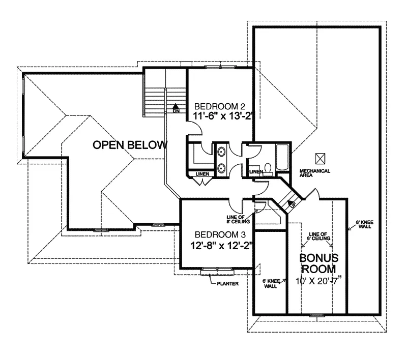 Shingle House Plan Second Floor - Bradley Farm Country Home 013D-0035 - Search House Plans and More